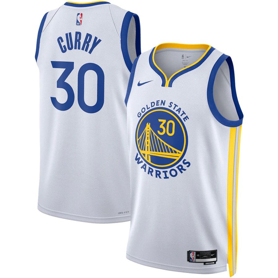 Men Golden State Warriors #30 Stephen Curry Nike White Association Edition 2022-23 Swingman NBA Jersey->customized nba jersey->Custom Jersey